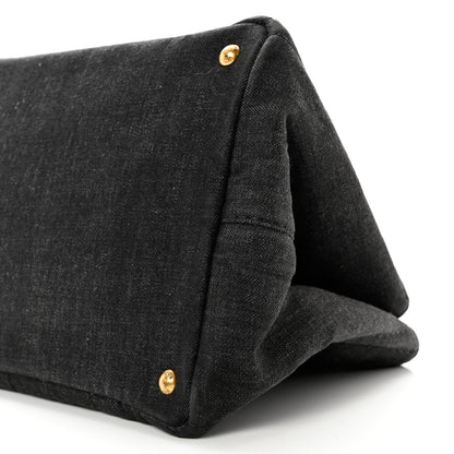Prada Denim Logo Tote Black 6 of 7
