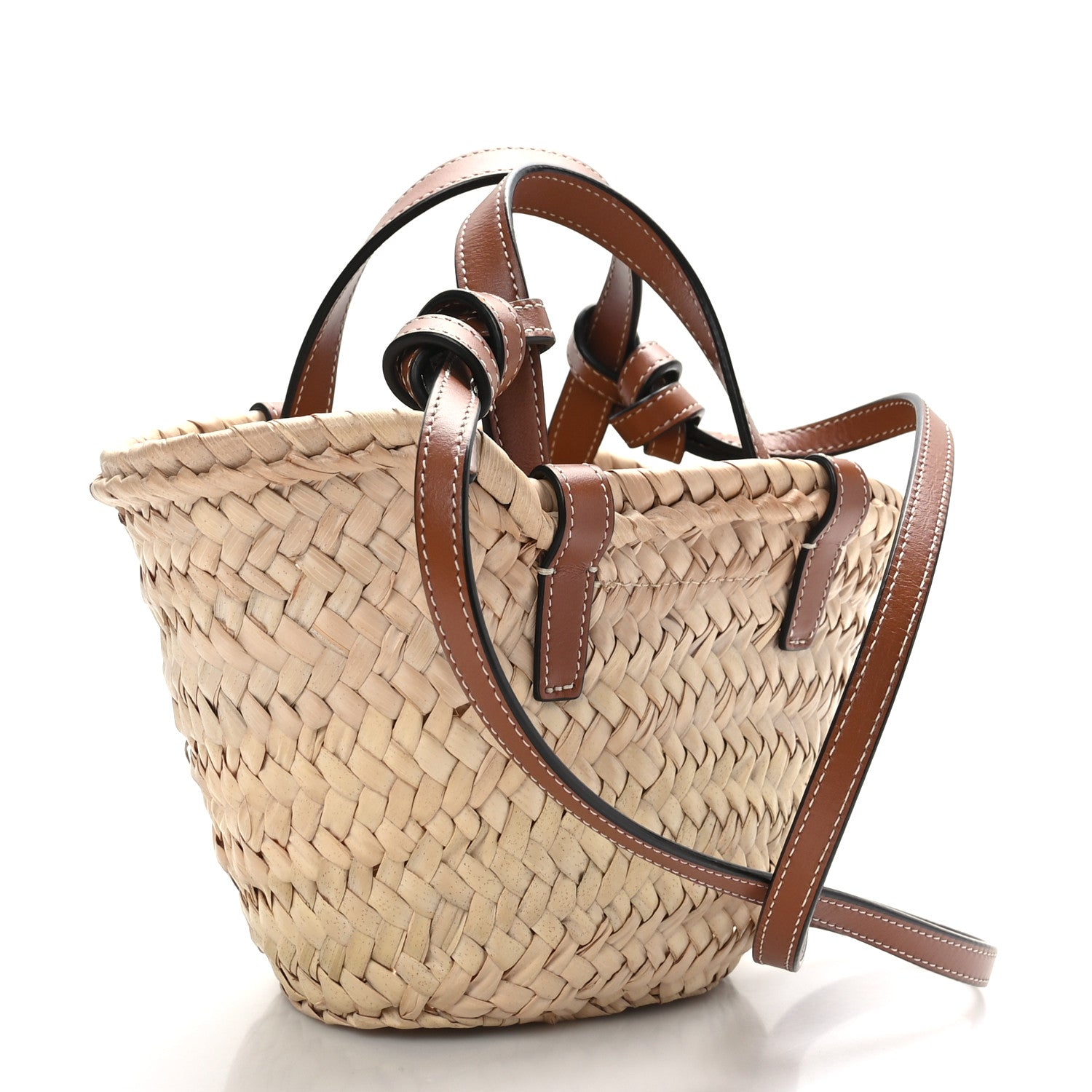 Celine Raffia Calfskin Triomphe Teen Panier Tan 3 of 8