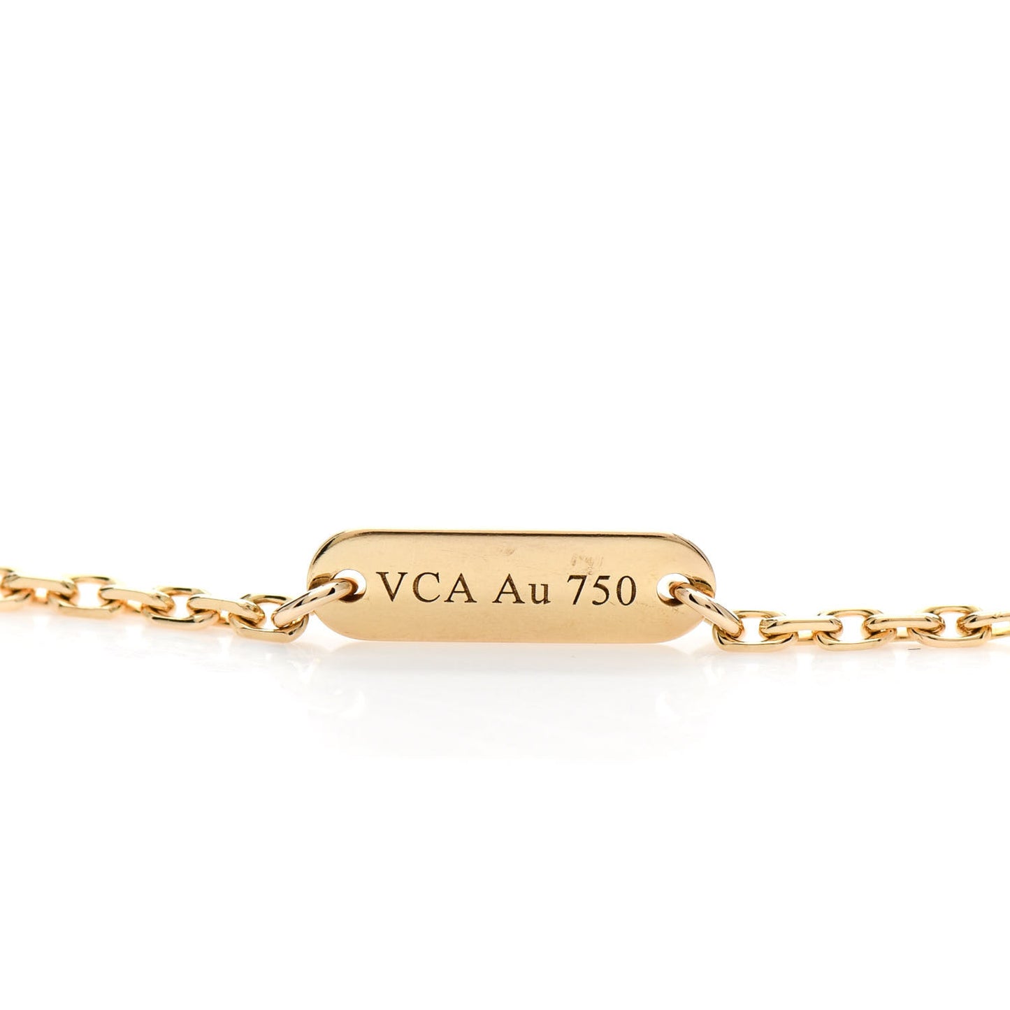 18K Yellow Gold Mother of Pearl Vintage Alhambra Pendant Necklace