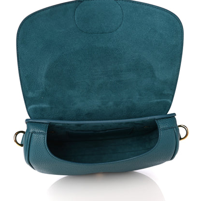 Christian Dior Grained Calfskin Medium Bobby Flap Steel Blue 4 of 7