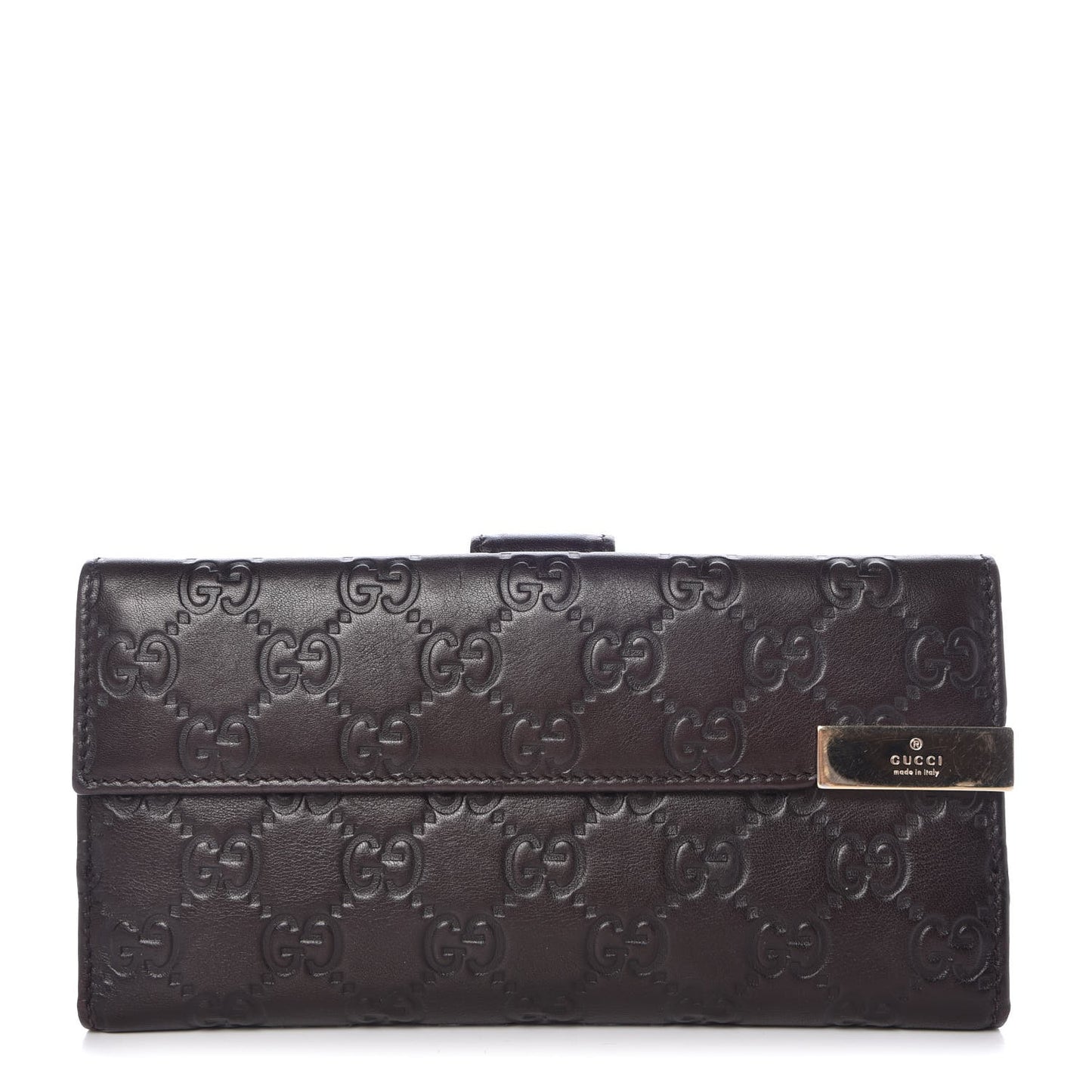 Guccissima Signature Dice Continental Wallet Chocolate