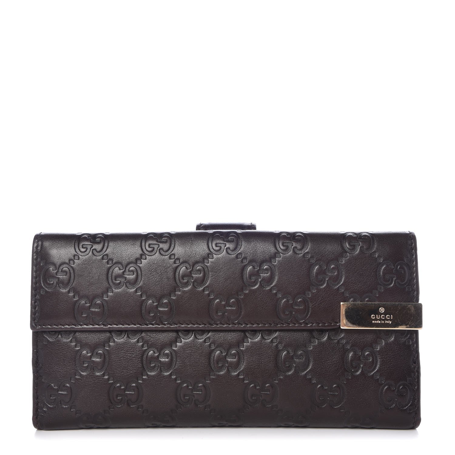 Gucci Guccissima Signature Dice Continental Wallet Chocolate 1 of 7