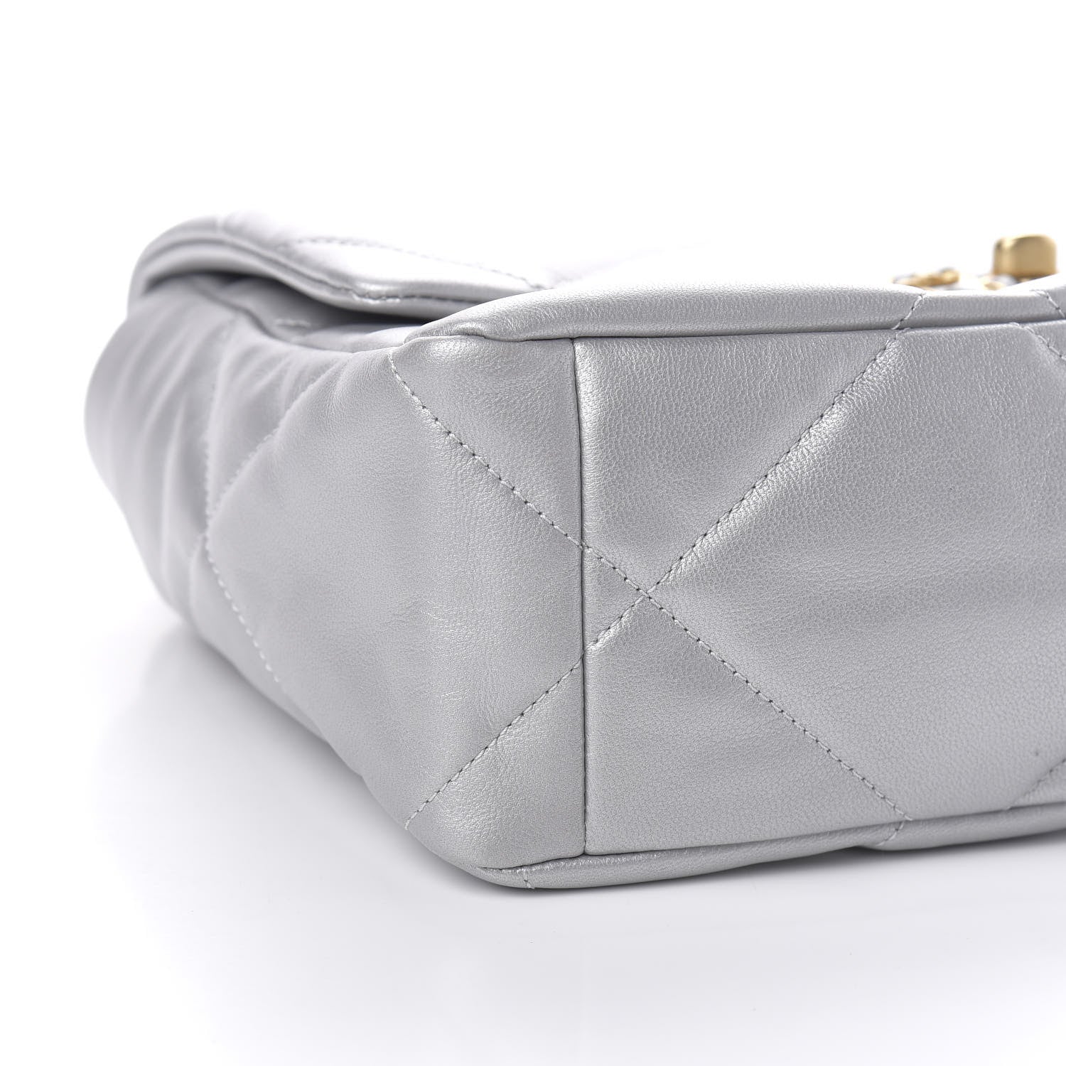 Chanel Metallic Goatskin Quilted Large 19 Flap Silver 8 of 11