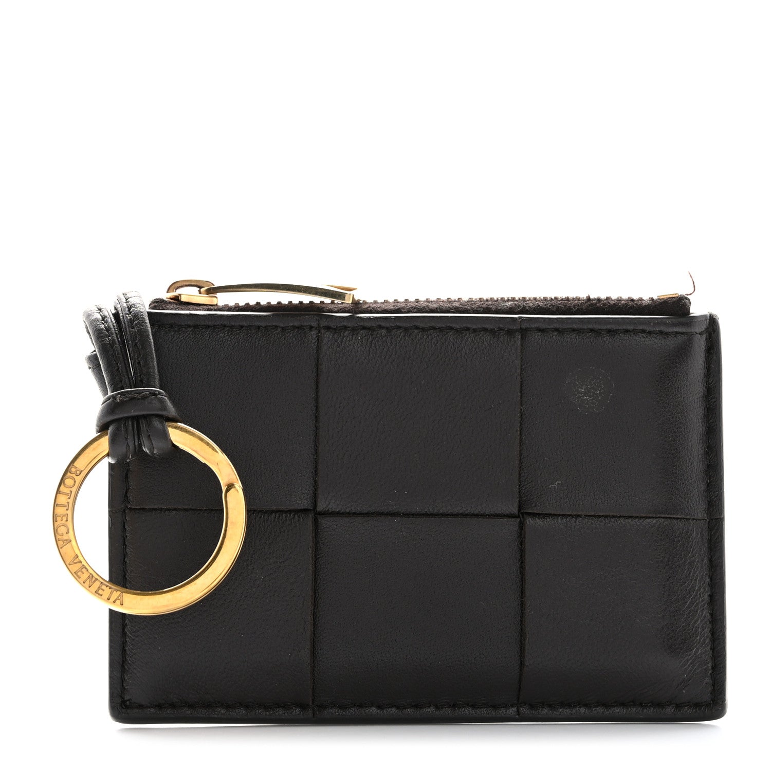 Bottega Veneta Nappa Maxi Intrecciato Zip Key Holder Brown 1 of 7