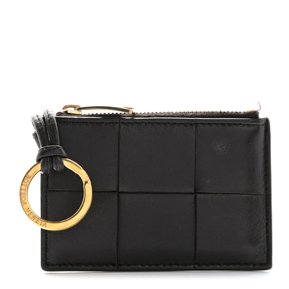 Bottega Veneta Nappa Maxi Intrecciato Zip Key Holder Brown 1 of 7