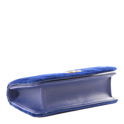 Gucci Velvet Matelasse GG Marmont Mini Bag Cobalt Blue 3 of 8