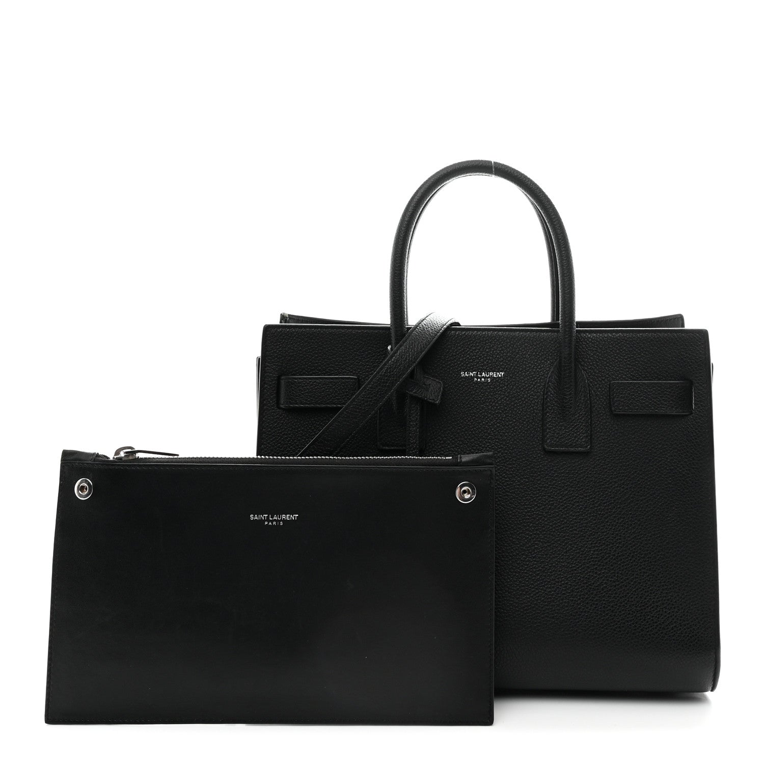 Saint Laurent Grained Calfskin Baby Sac De Jour Black 3 of 12