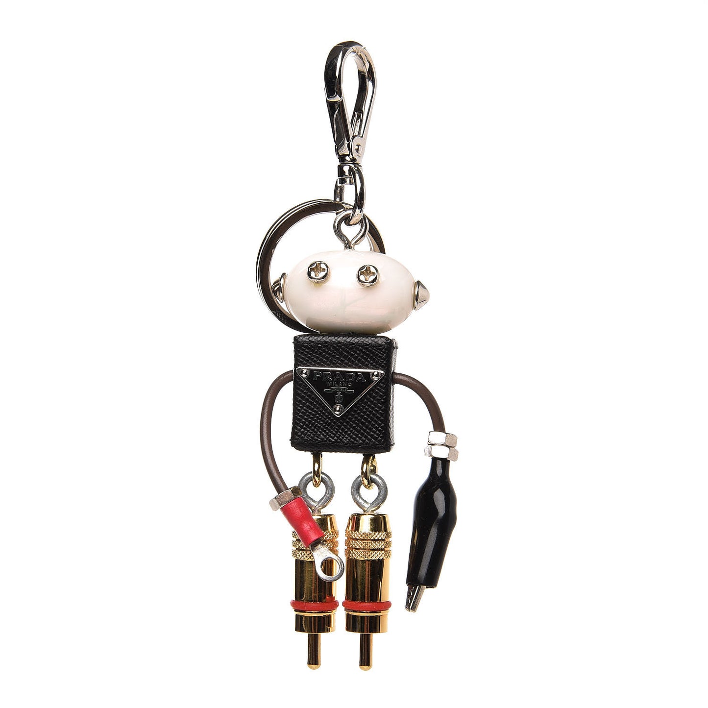 Saffiano Edward Robot Trick Keychain