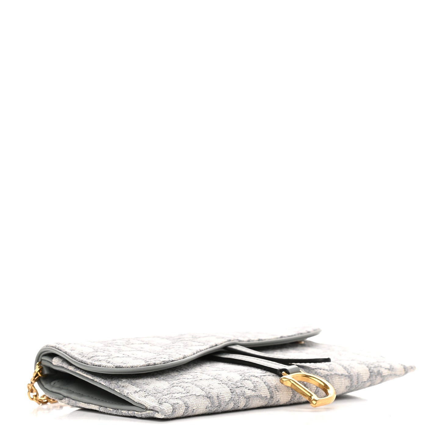 Oblique Saddle Chain Long Wallet Grey