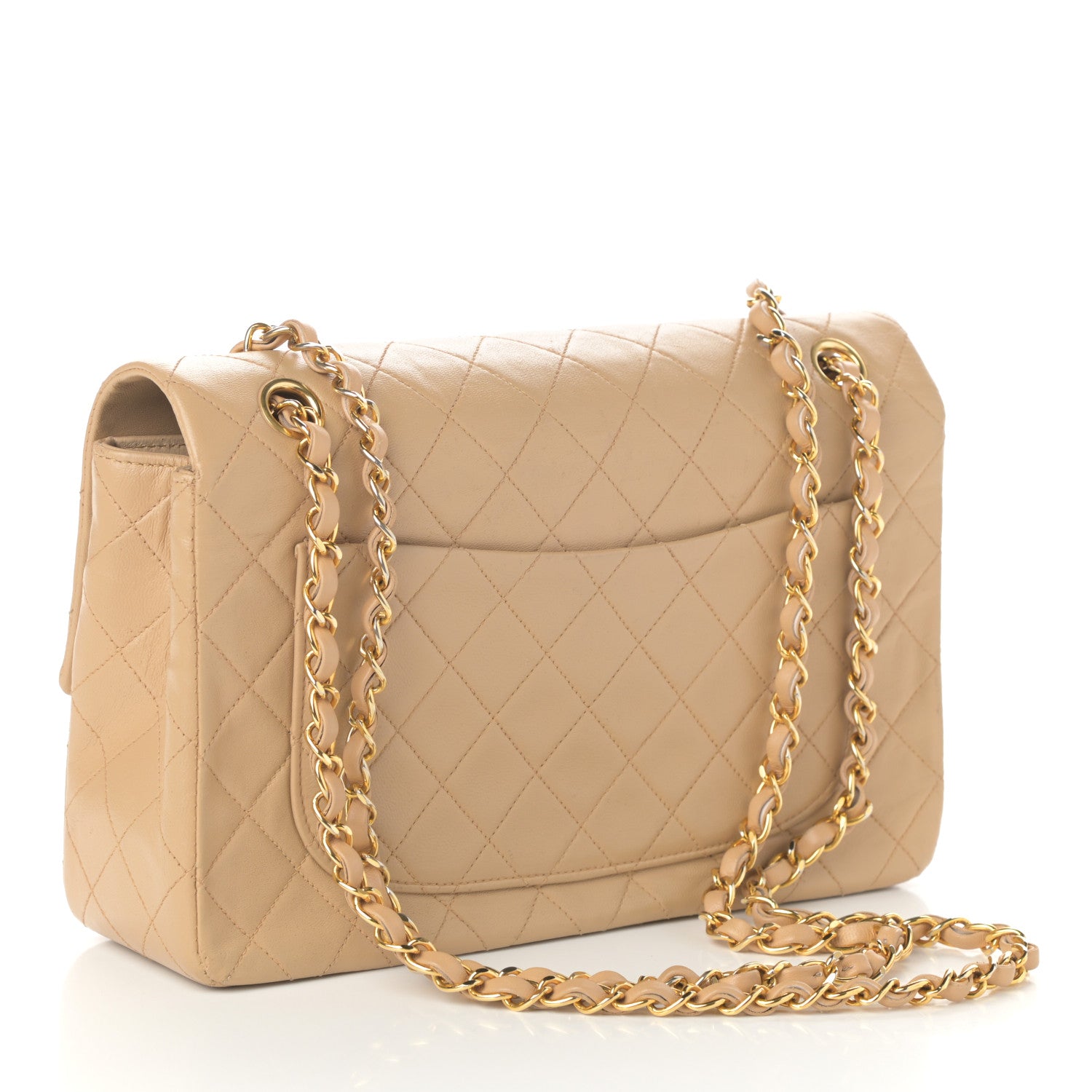 Chanel Lambskin Quilted Medium Single Flap Beige 3 of 10