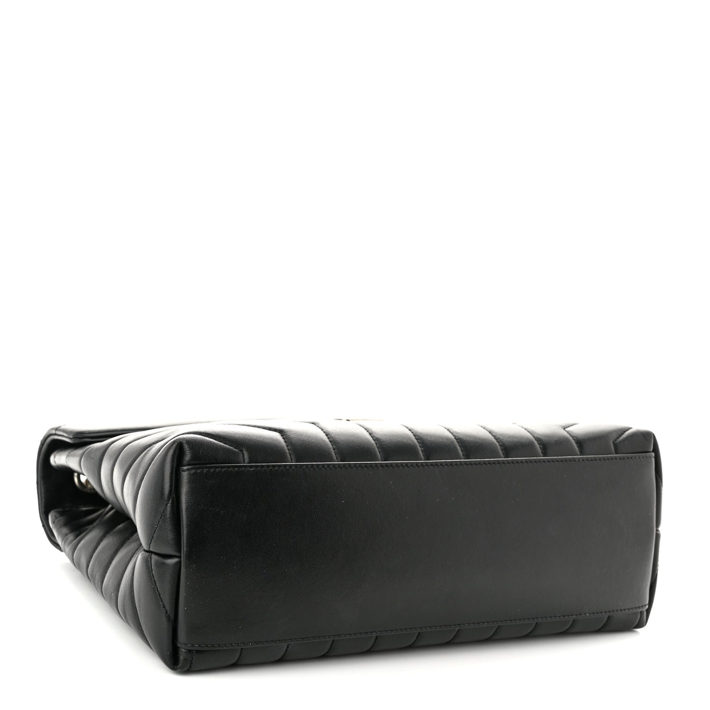 Calfskin Y Quilted Monogram Medium Loulou Chain Satchel Black