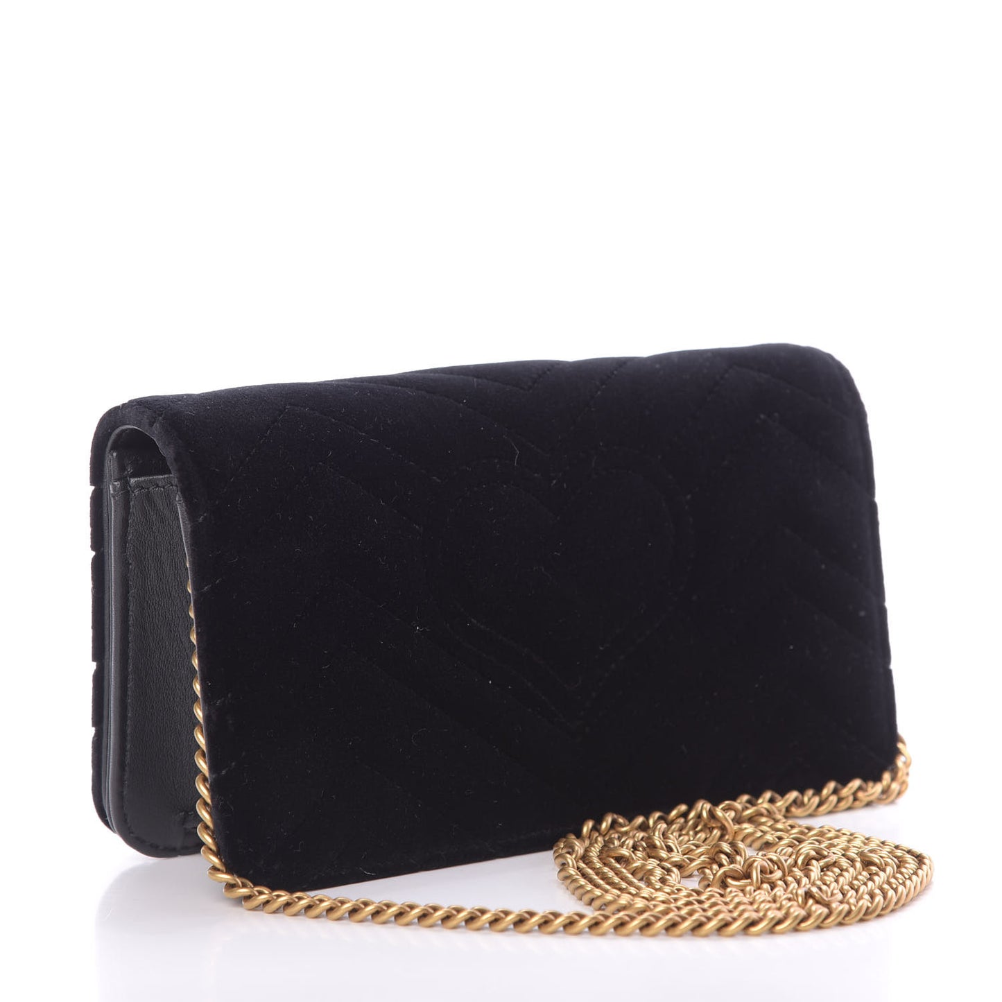 Velvet Matelasse GG Marmont Mini Bag Black