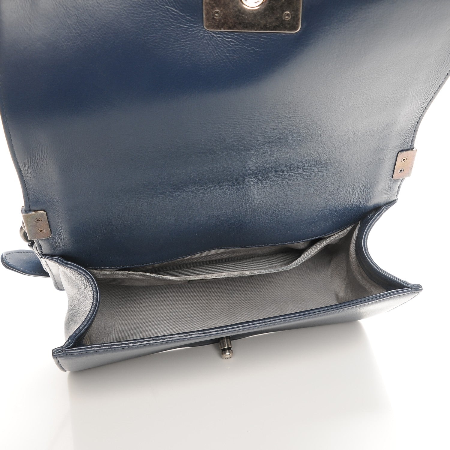 Chanel Calfskin Double Stitch Medium Boy Flap Navy Blue 5 of 7