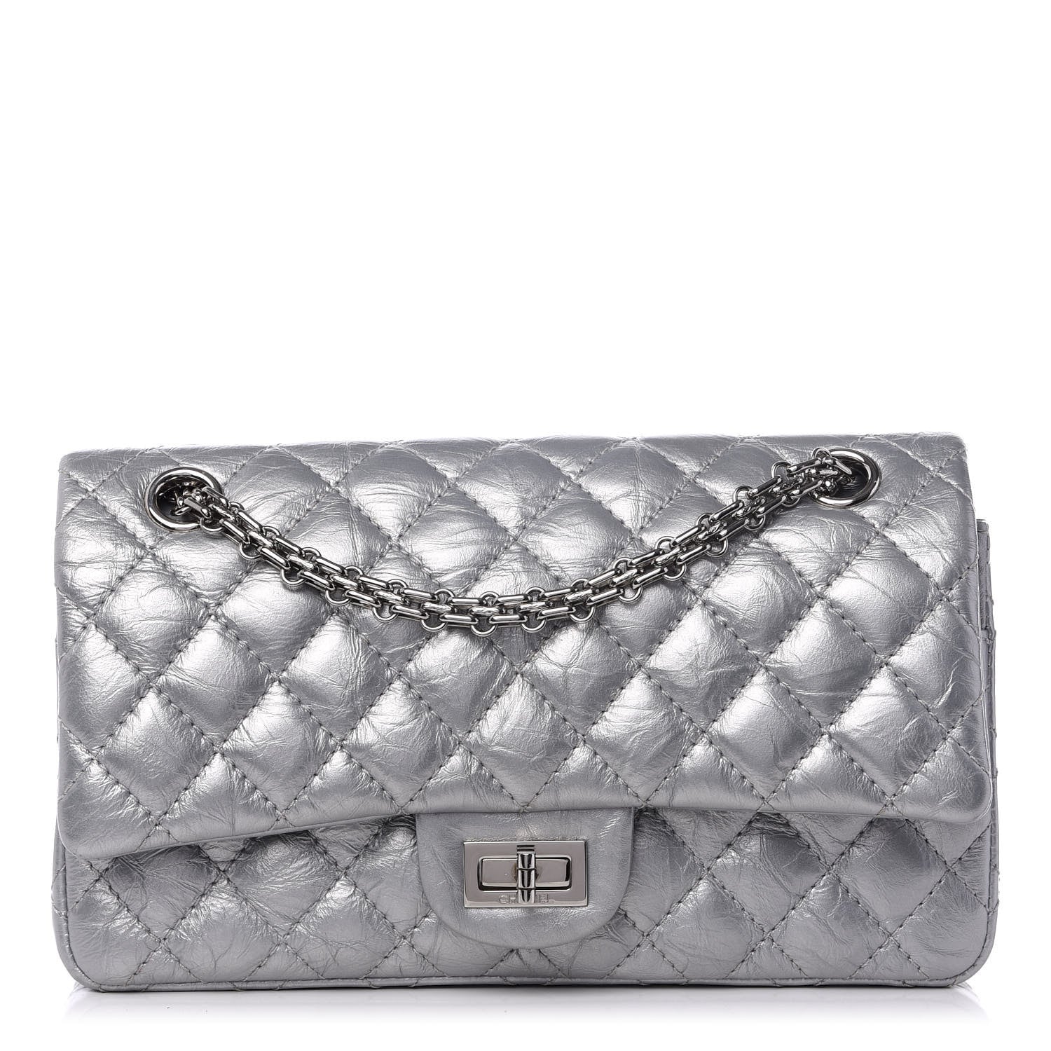 Chanel Metallic Aged Calfskin 2.55 Reissue 225 Flap Silver 1 of 8