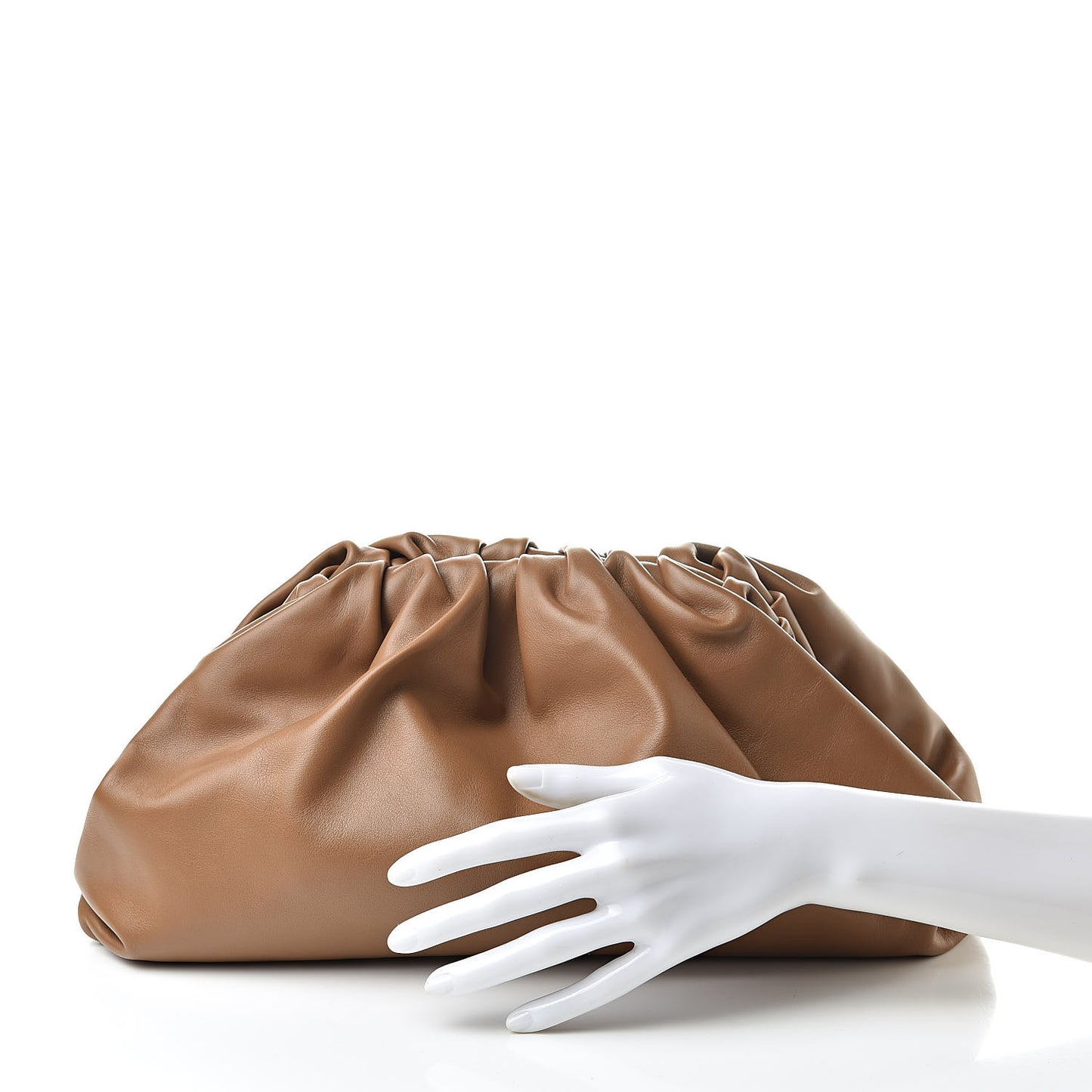 Smooth Butter Calf The Pouch Oversized Clutch Cammello