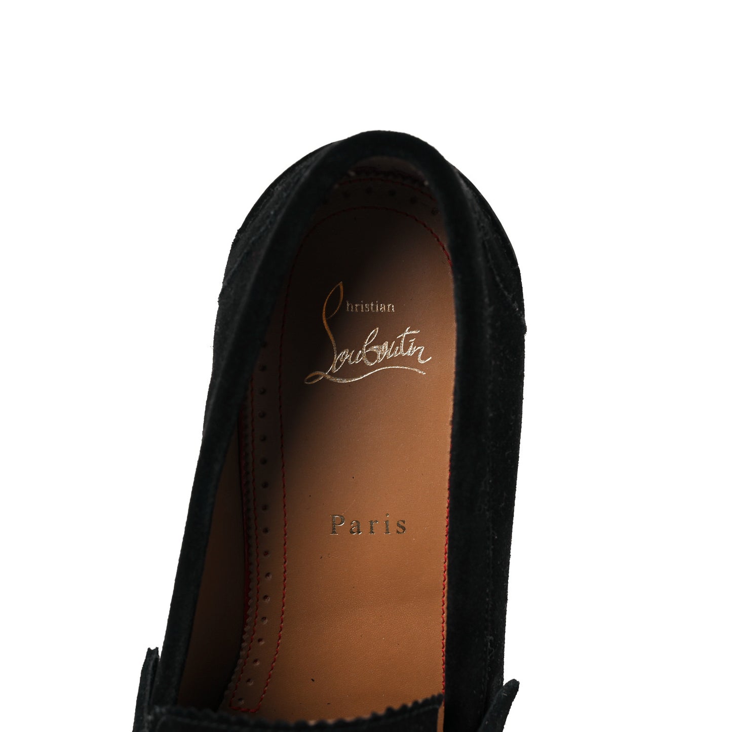 Veau Velours Mens No Penny Flat Loafers 41.5 Black