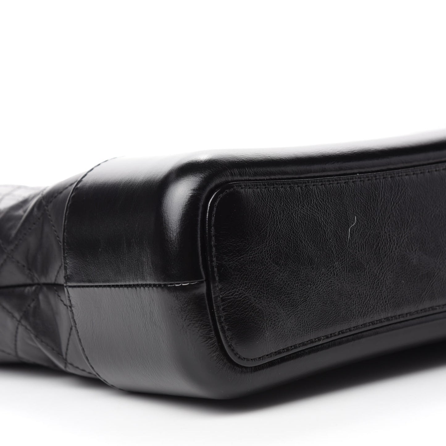 Aged Calfskin Quilted Medium Gabrielle Hobo Black