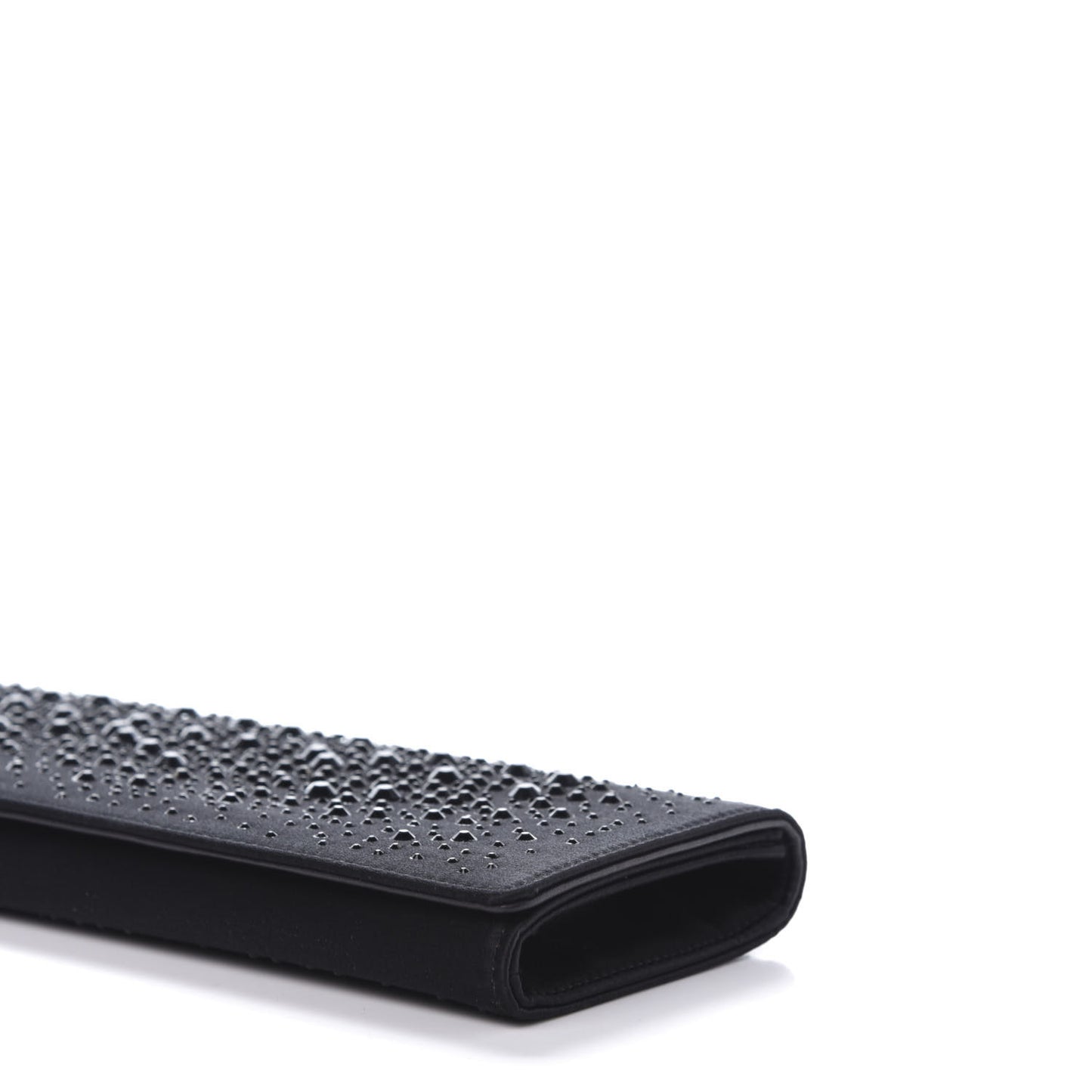 Satin Crystal Clutch Black