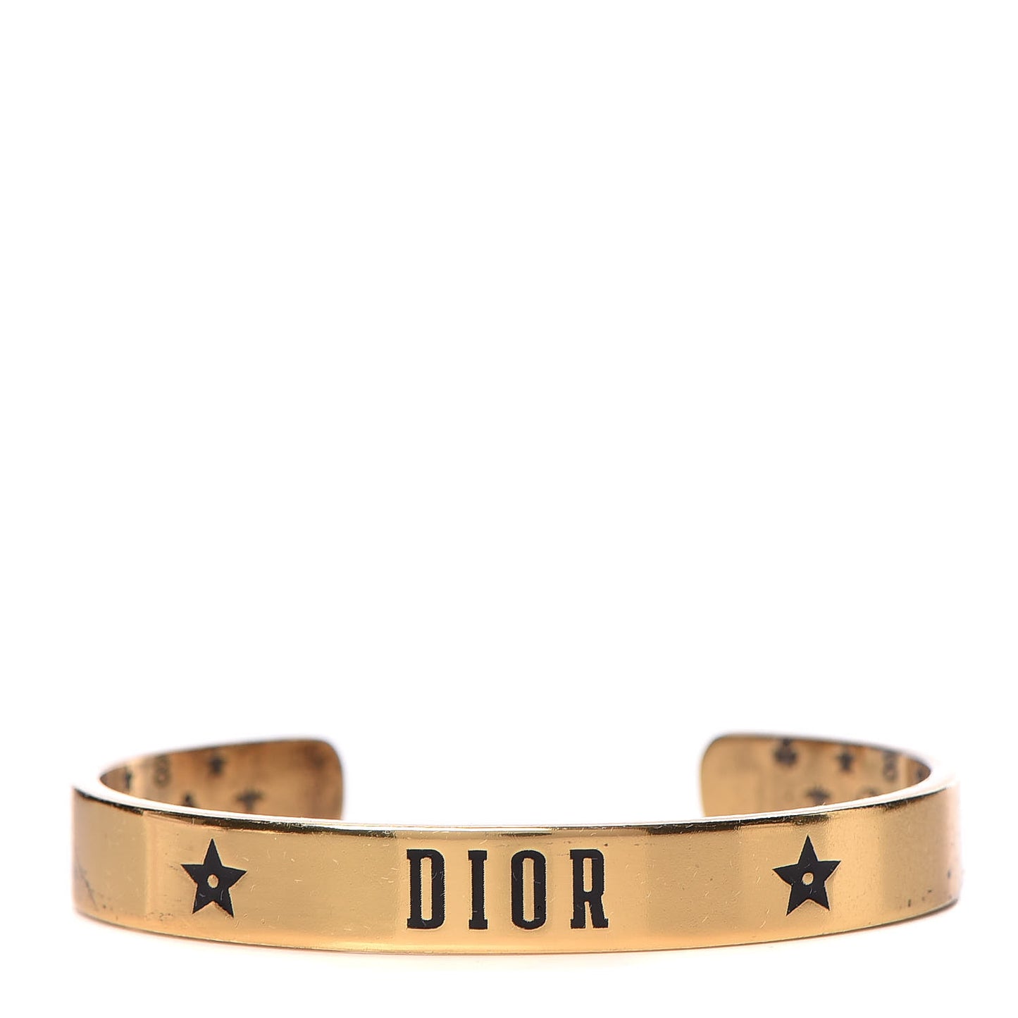 Metal Star Logo Bracelet Cuff Gold