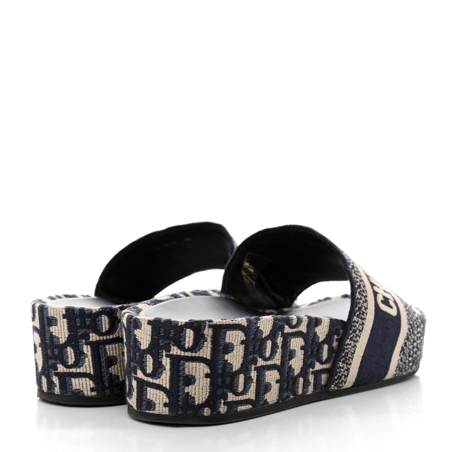 Oblique D-Way Platform Slide Sandals 40 Deep Blue