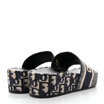 Christian Dior Oblique D-Way Platform Slide Sandals 40 Deep Blue 4 of 10