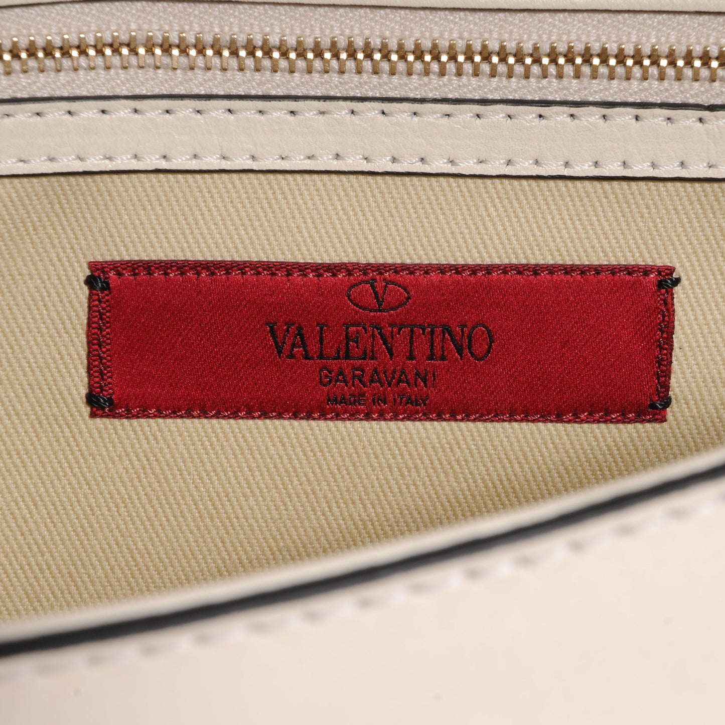 Vitello Bi-Color Large Glam Lock Rockstud Flap Fuxia Fluo Ivory