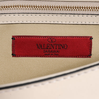 Valentino Garavani Vitello Bi-Color Large Glam Lock Rockstud Flap Fuxia Fluo Ivory 6 of 8