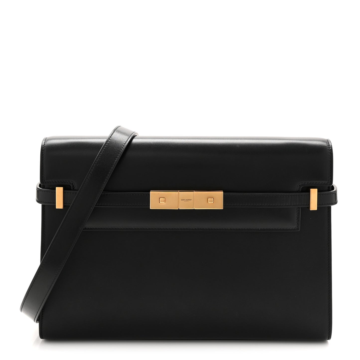 Smooth Calfskin Manhattan Shoulder Bag Black