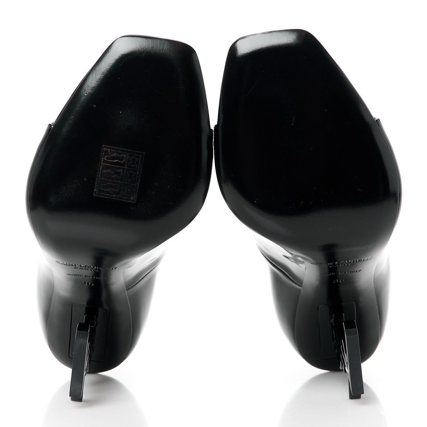 Patent Calfskin Opyum 110 Sandals 36 Black