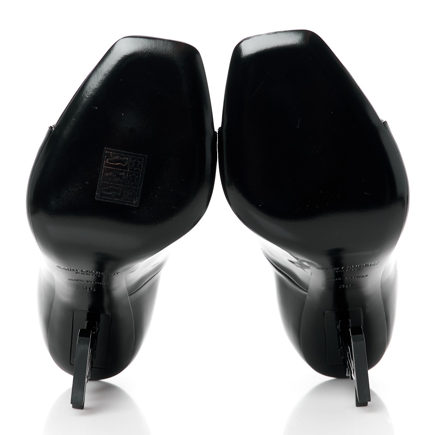 Saint Laurent Patent Calfskin Opyum 110 Sandals 36 Black 5 of 9