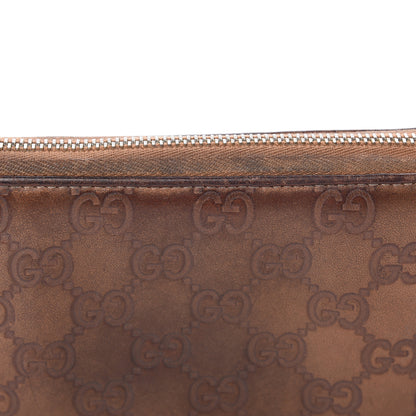 Gucci Metallic Guccissima Twins Zip Around Organizer Wallet Bronze 17 of 25