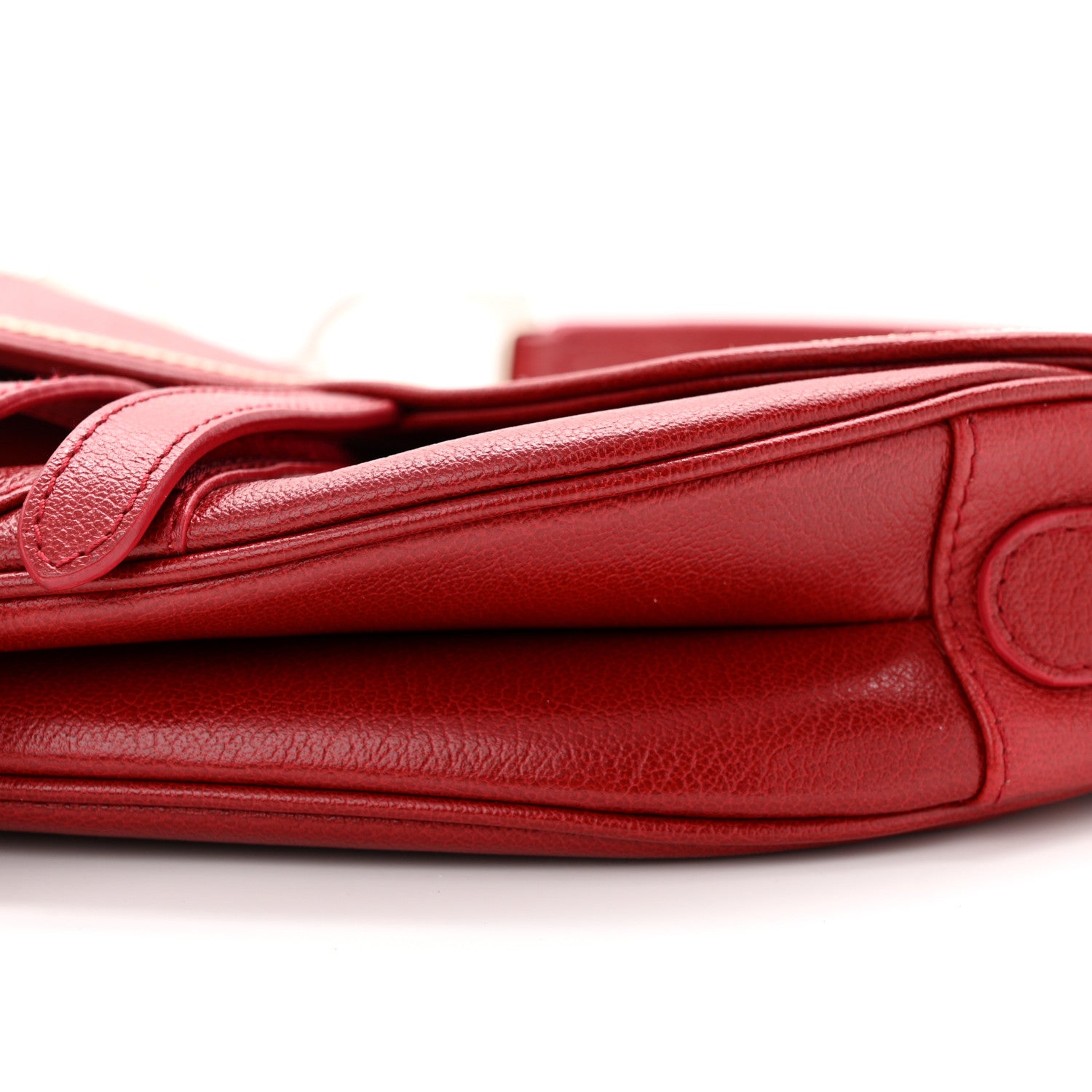 Christian Dior Shiny Goatskin Saddle Bag Red 10 of 10