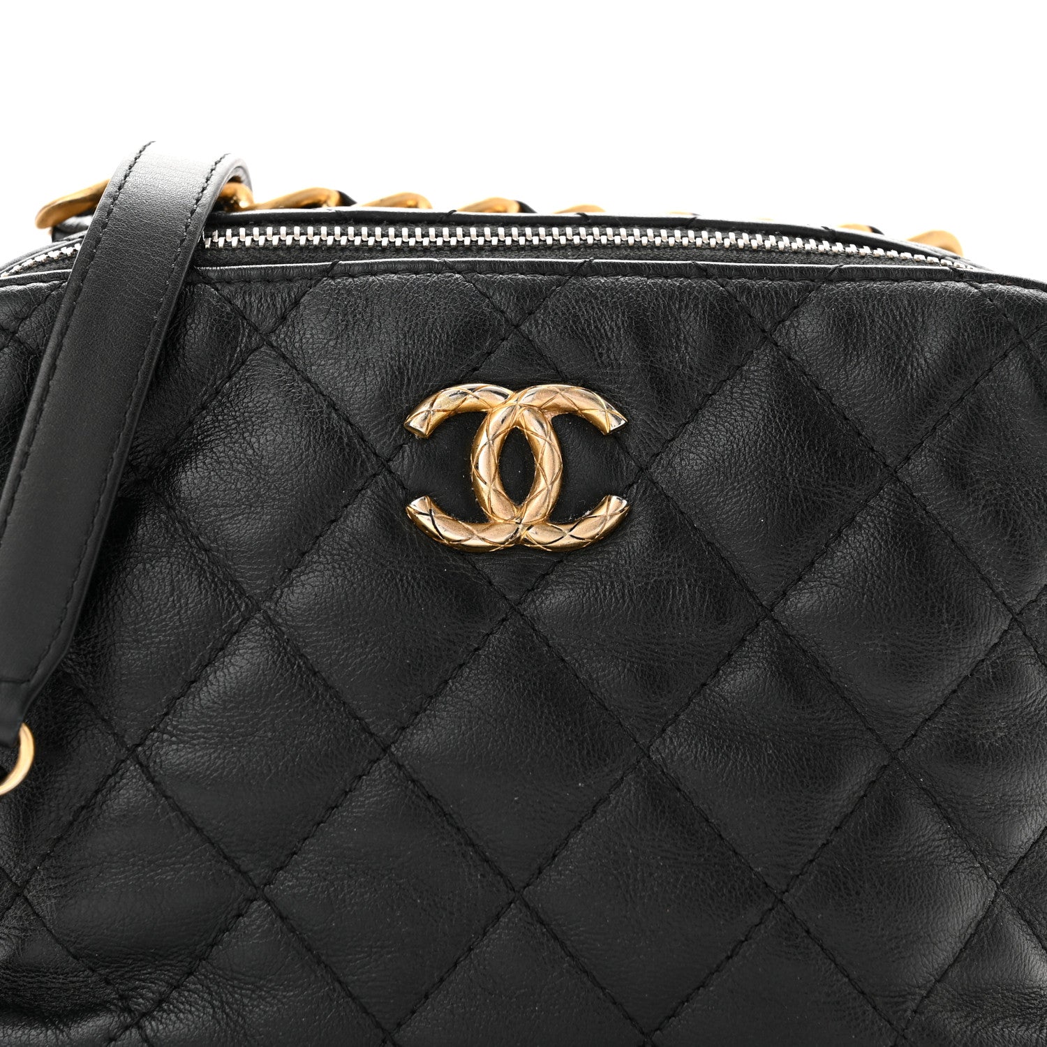 Chanel Calfskin Quilted Mini Bowling Bag Black 8 of 10