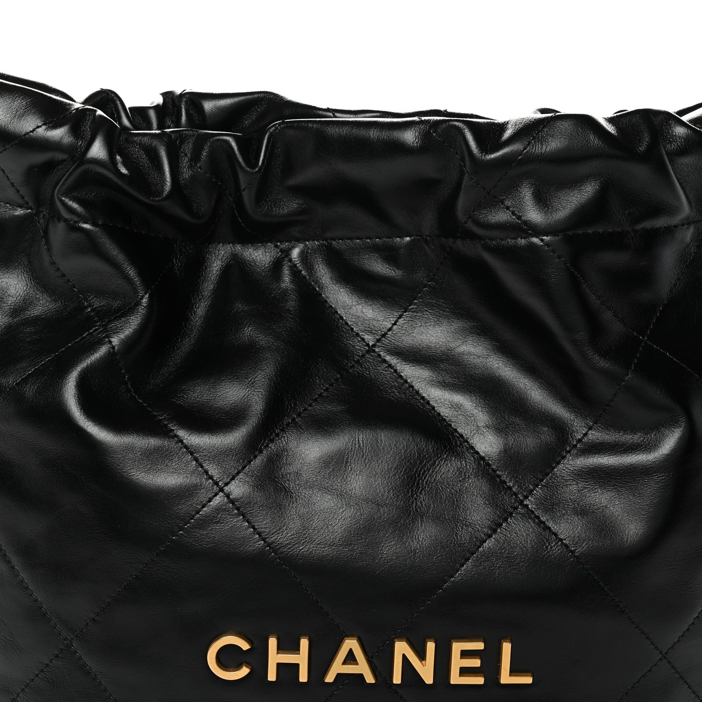 Shiny Calfskin Quilted Small Chanel 22 Black