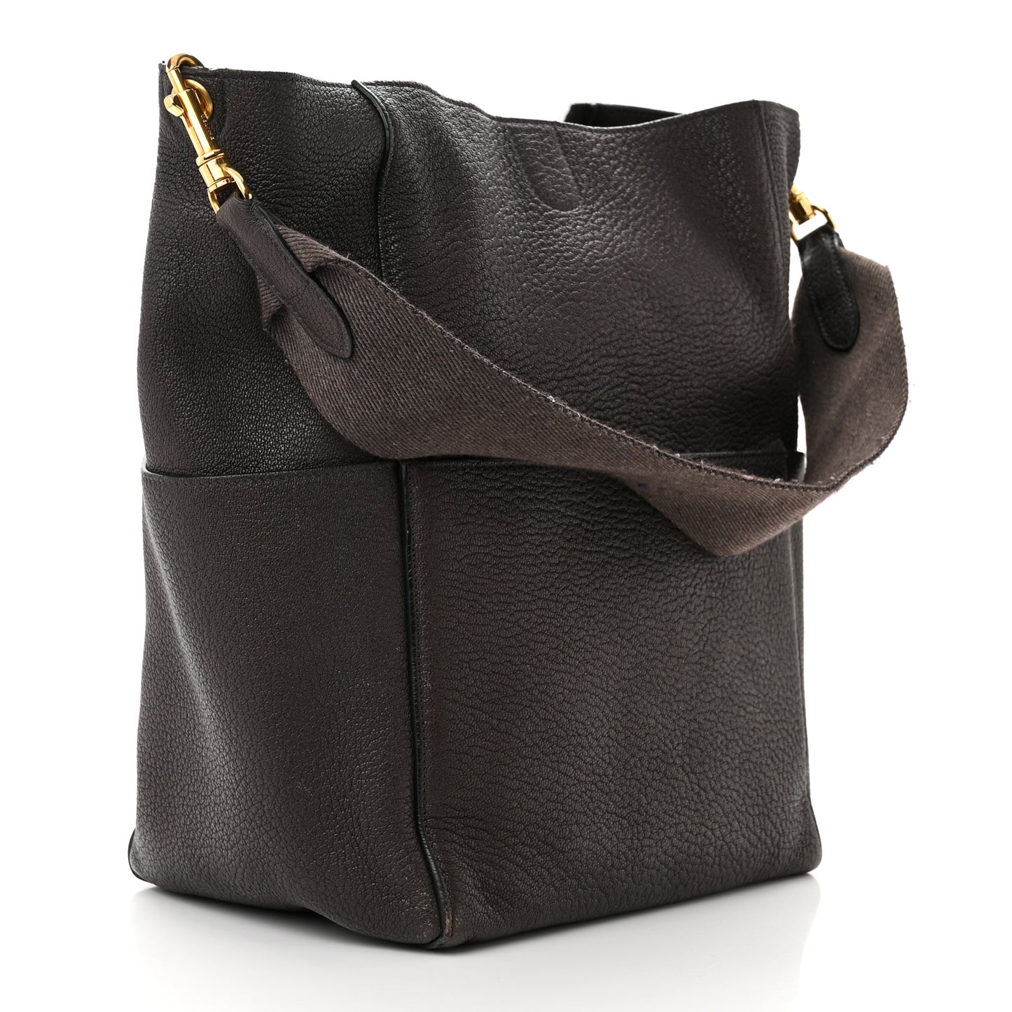 Soft Grained Calfskin Sangle Bucket Bag Ecorce