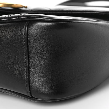 Gucci Calfskin Matelasse Small GG Marmont Shoulder Bag Black 8 of 9