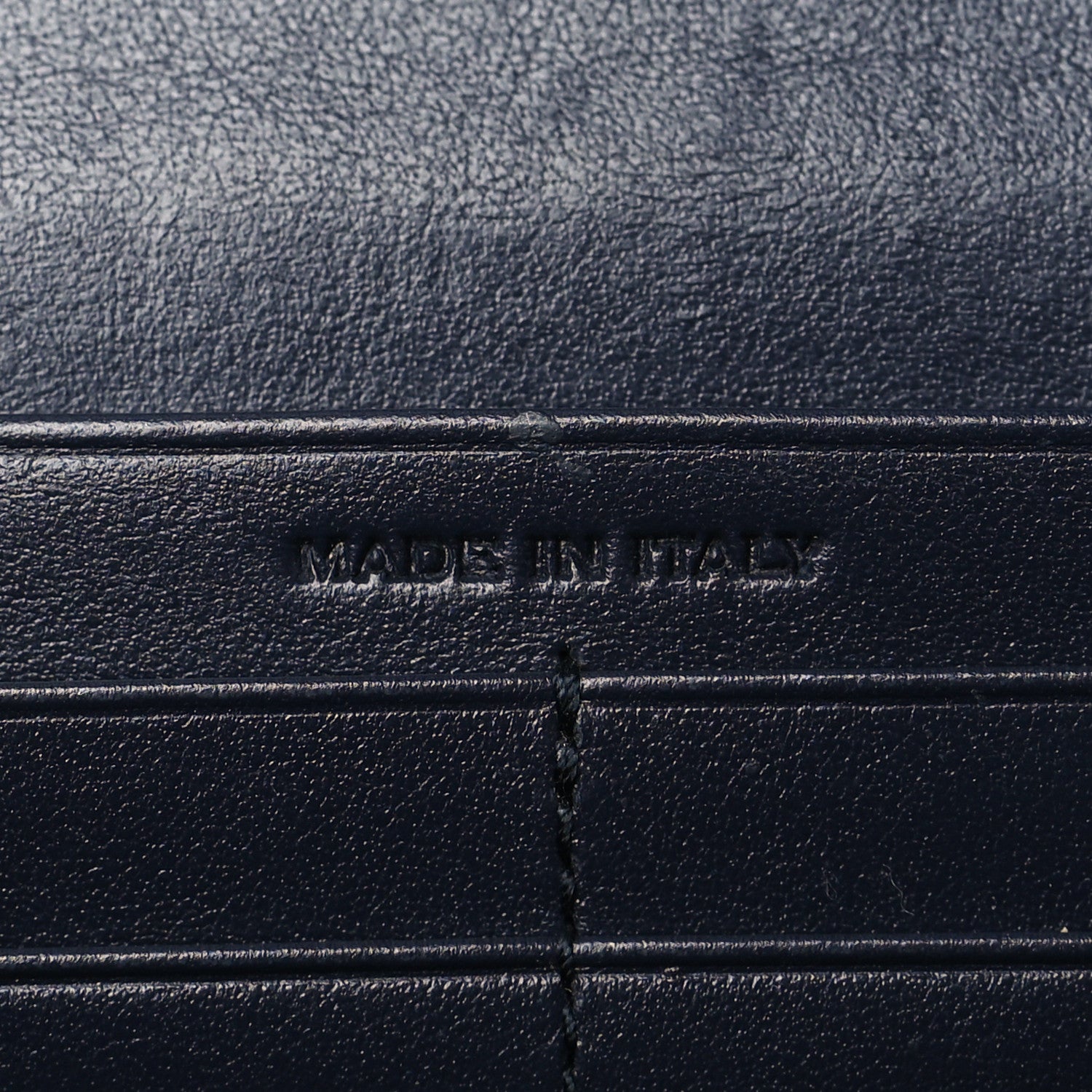Saint Laurent Calfskin Crocodile Embossed Monogram Flap Wallet Navy 7 of 10