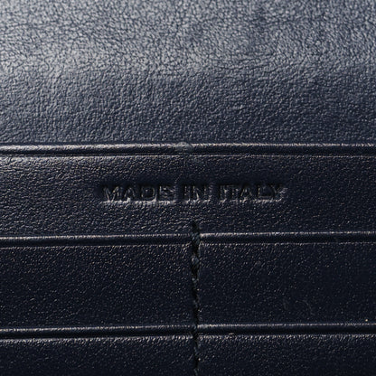 Saint Laurent Calfskin Crocodile Embossed Monogram Flap Wallet Navy 7 of 10