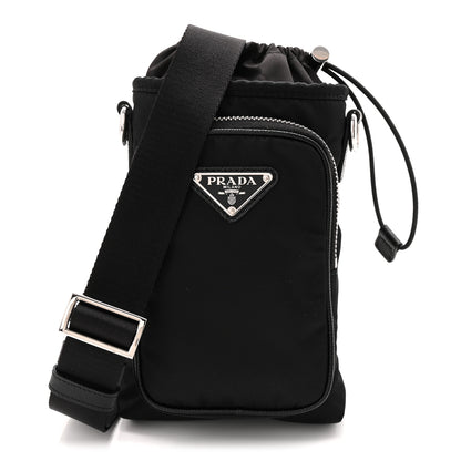 Prada Tessuto Nylon Saffiano Phone Case Crossbody Black 1 of 10