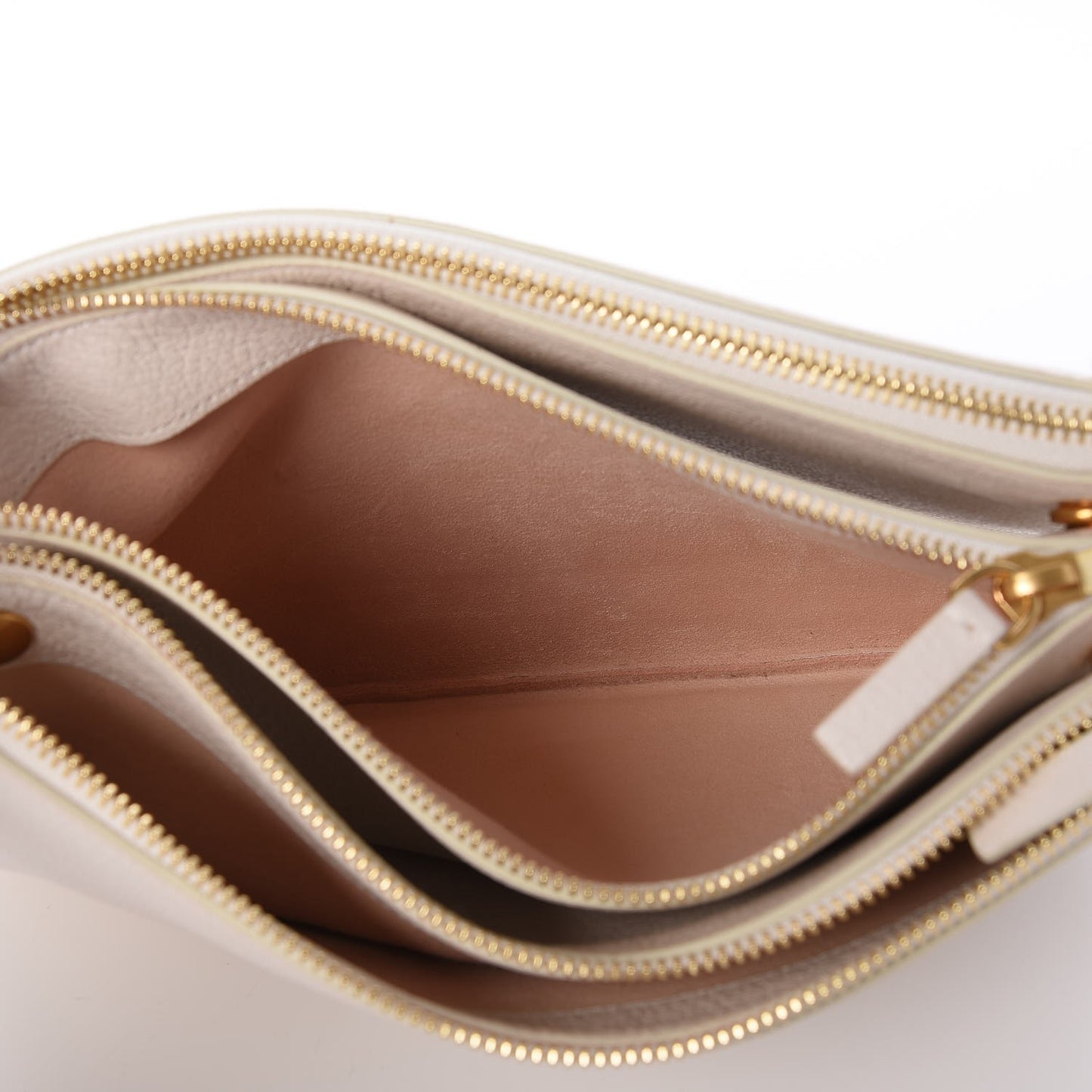 Goatskin Large Trio Crossbody Bag White
