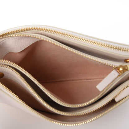 Celine Goatskin Large Trio Crossbody Bag White 5 of 10