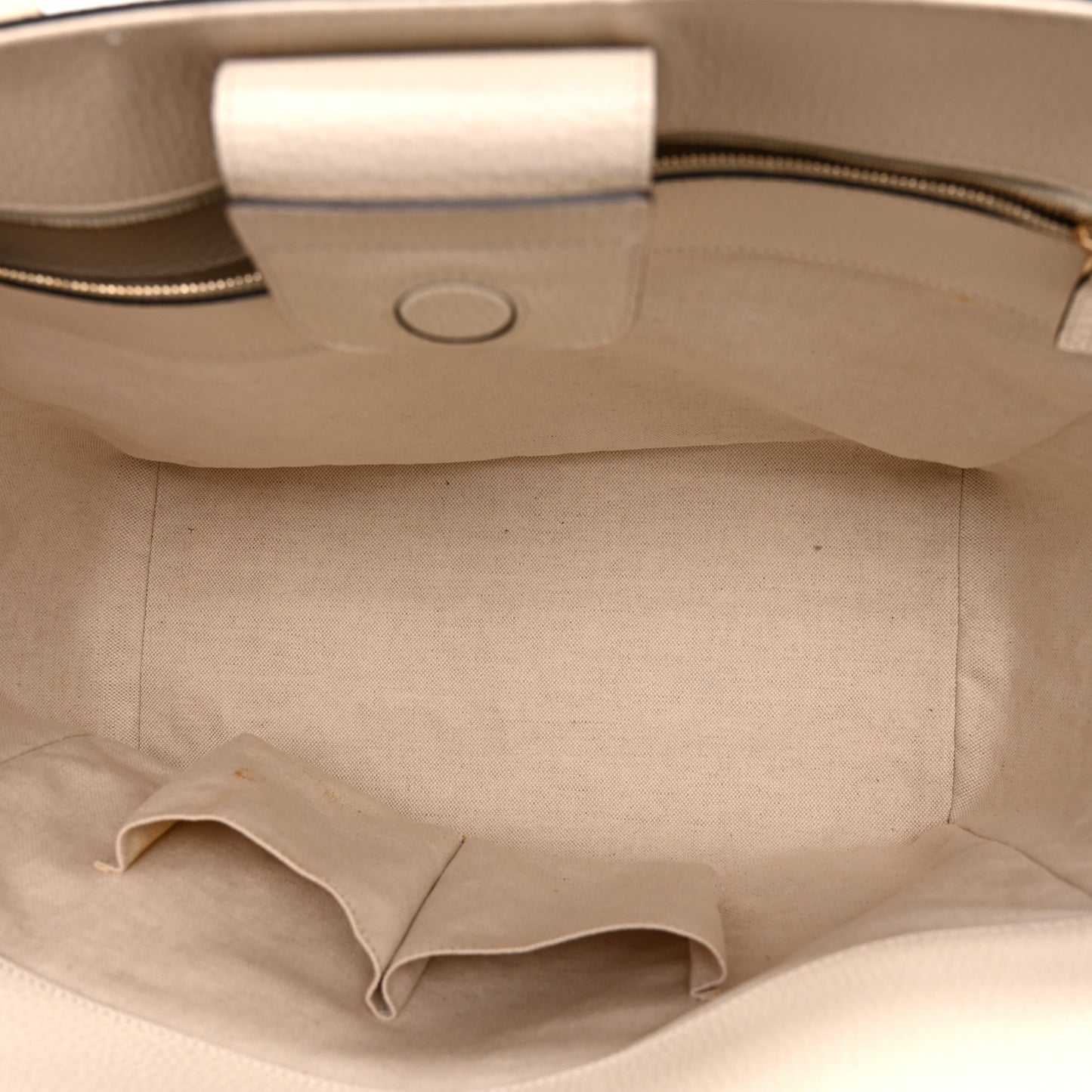 Pebbled Calfskin Medium Swing Tote Off White