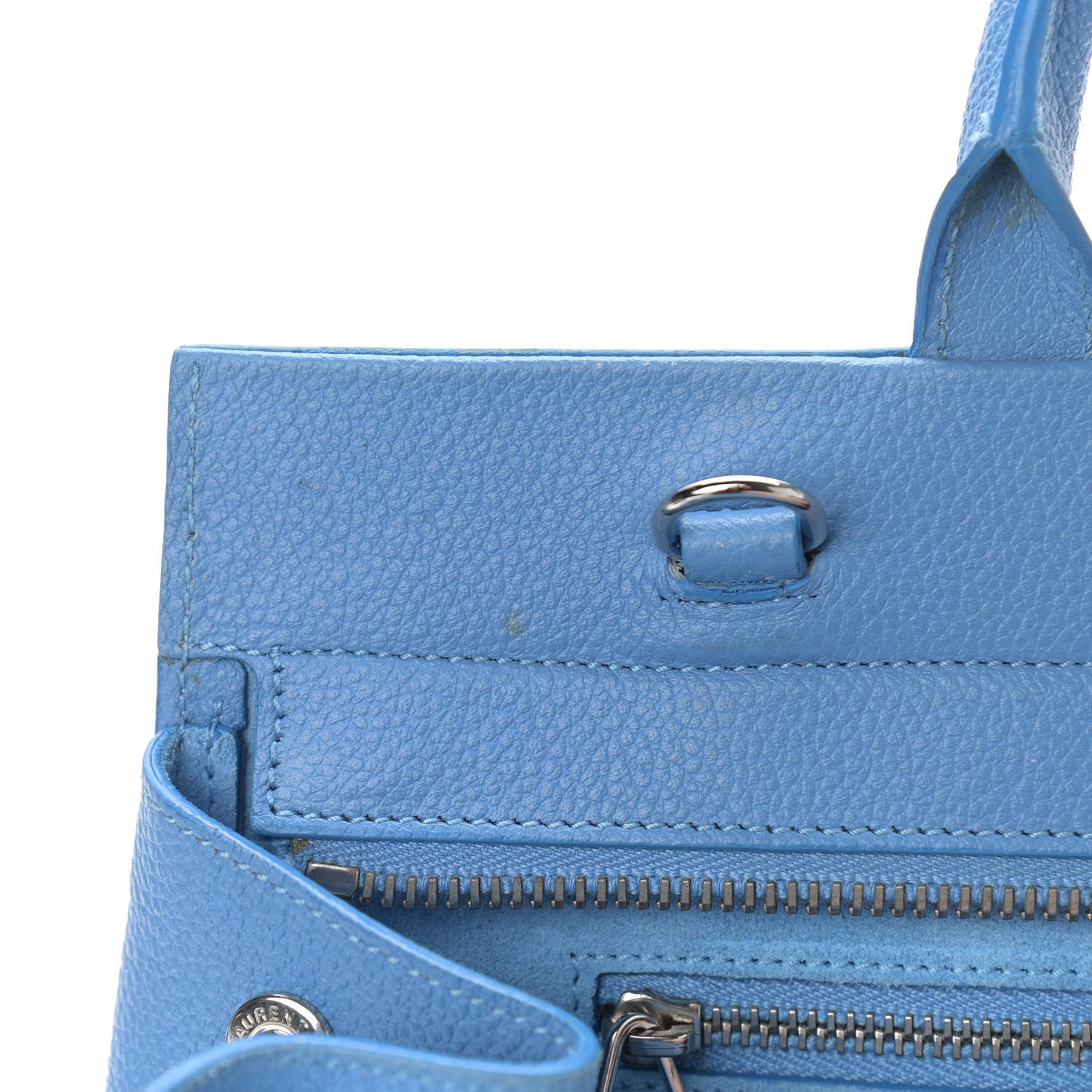 Saint Laurent Grained Calfskin Small Rive Gauche Cabas Blue Clair 14 of 16