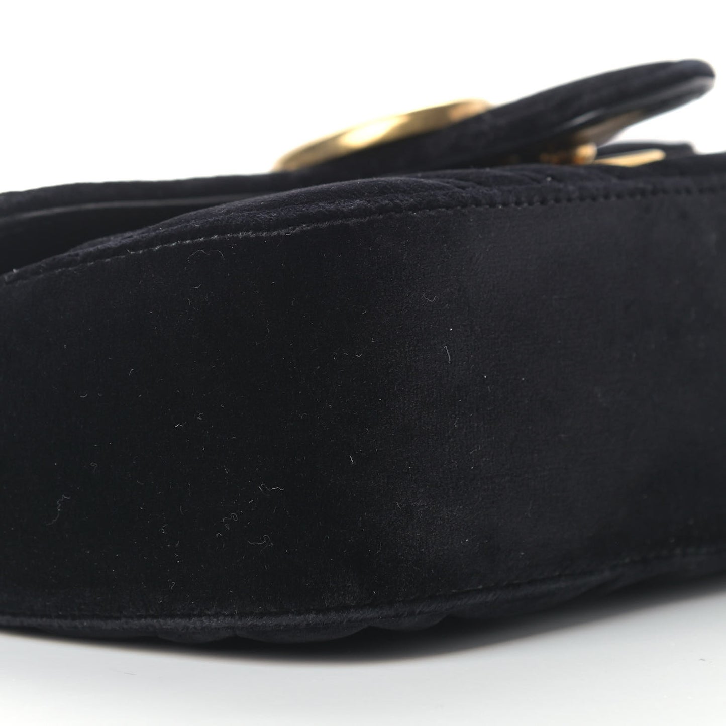 Velvet Matelasse Mini GG Marmont Shoulder Bag Black