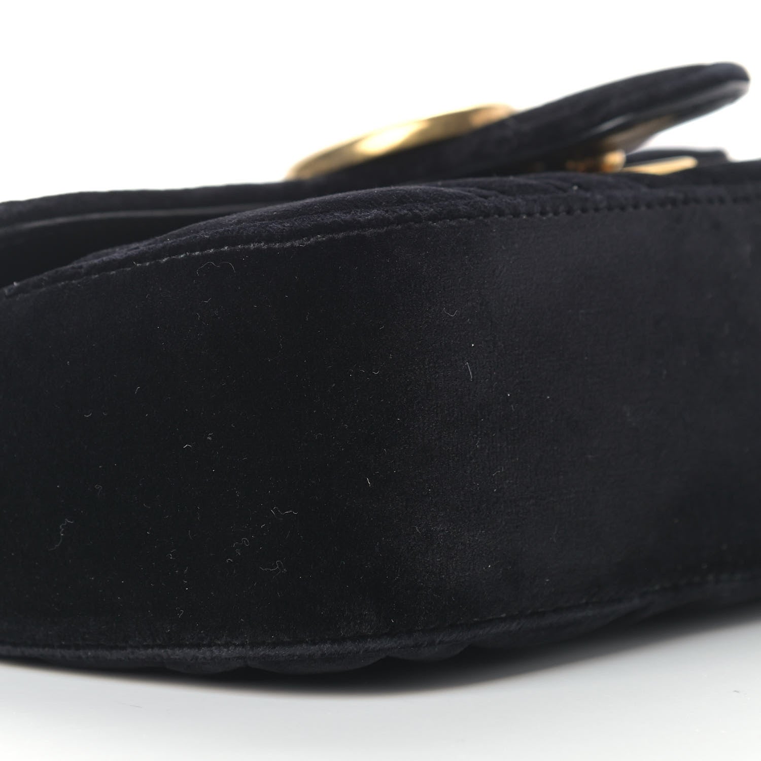 Gucci Velvet Matelasse Mini GG Marmont Shoulder Bag Black 8 of 13