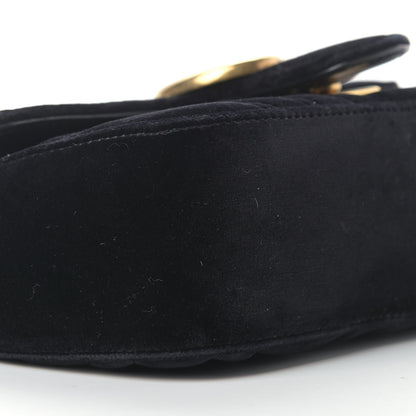 Gucci Velvet Matelasse Mini GG Marmont Shoulder Bag Black 8 of 13