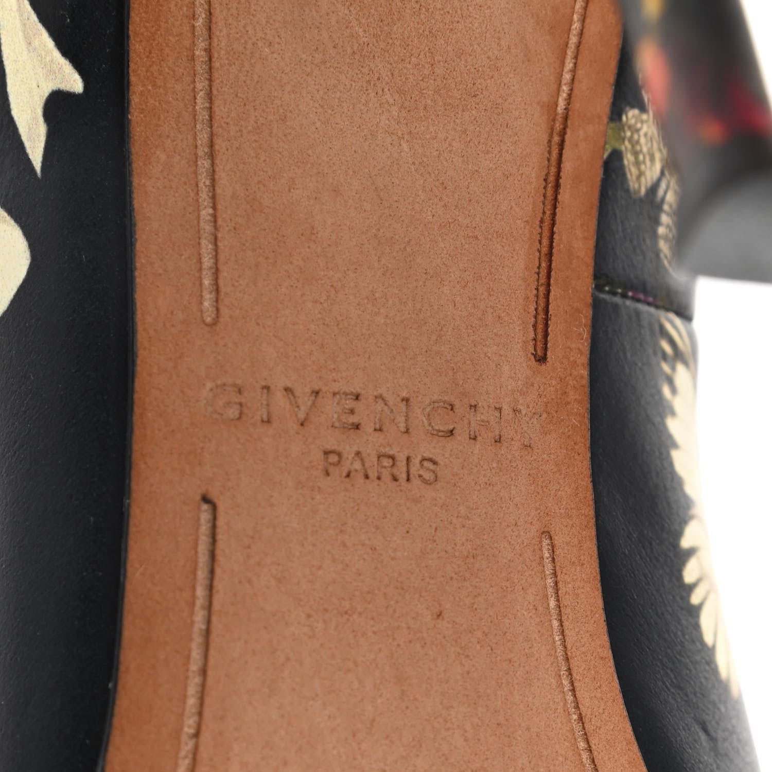 Givenchy Calfskin Floral Print Pointed Toe Pumps 37 Black Multicolor 6 of 9
