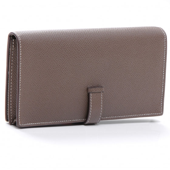 Hermes Epsom Leather Bearn Wallet Etoupe 3 of 8