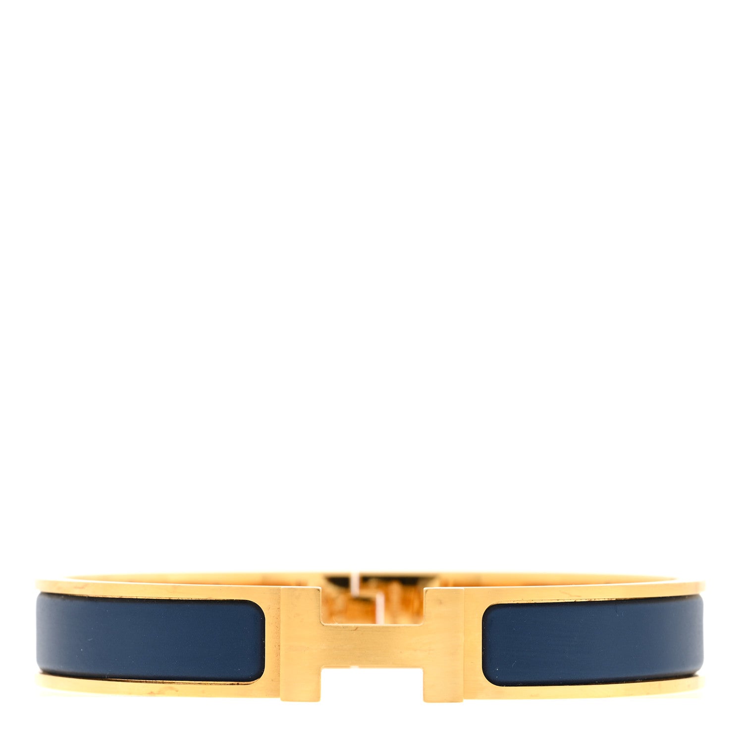 Hermes Matte Enamel Narrow Clic Clac HH Bracelet T6 Bleu Biarritz 1 of 3