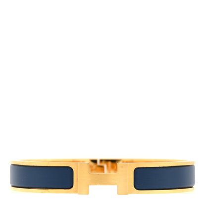 Hermes Matte Enamel Narrow Clic Clac HH Bracelet T6 Bleu Biarritz 1 of 3